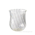 ribbed 400 ml tea cup tumbler glass set
